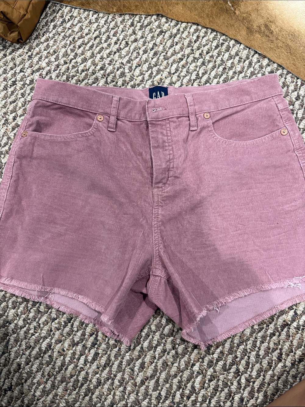 GAP Rose Mauve Frayed Hem Denim Shorts